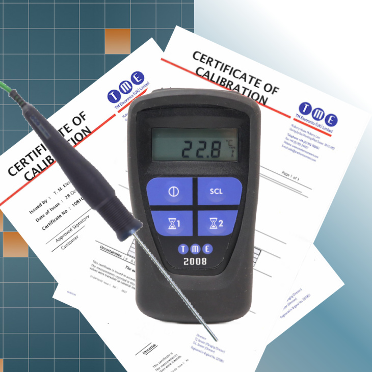 Calibration Certificate for TME Handheld Thermometer and 1 Probe