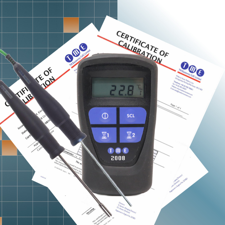 Calibration Certificate for TME Handheld Thermometer and 2 Probes